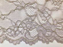 Delicate Taupe Beige Skintone/Gold Two-Tone Wide Soft Stretch Lace   23 cm/9"