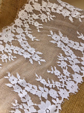 White Wide Bridal Eyelash Lace Flounce  33 cm/13"