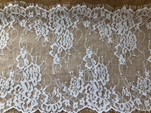 Ivory Wide Bridal Eyelash Lace Flounce  25 cm/10"