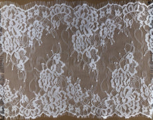 Ivory Wide Bridal Eyelash Lace Flounce  25 cm/10"