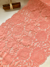 Coral Wide Stretch Scalloped Lace 22.5 cm/9"