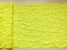 Dentelle festonnée large extensible jaune vif 24 cm/9,5 "