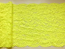 Bright Yellow Wide Stretch Scalloped  Lace 24  cm/9.5 "