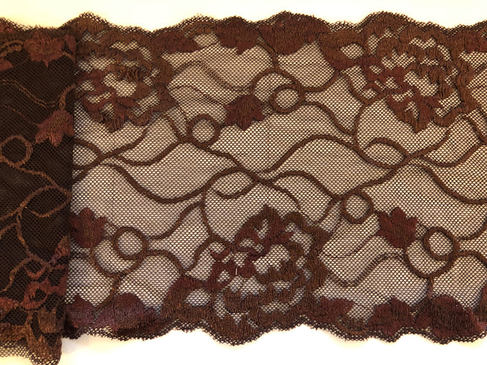 Chocolate Brown Stretch Lace 6.5”16 cm