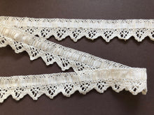 Natural Ecru Cotton Ribbon Slot Crochet Premium Nottingham Cluny Lace  2.6 cm/1"