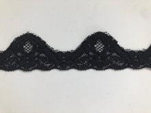 Dentelle découpée française extensible douce noire 3 cm/1,25" 