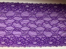 Deep Lilac Purple Wide Quality Stretch Scalloped Lace   27 cm/10.5"