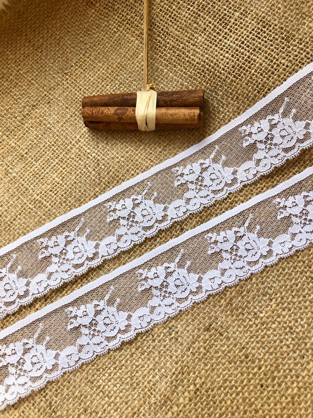 White Clipped Delicate  Nottingham Scalloped Lace 4 cm /1.5