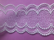 Premium French  Ivory Embroidered Tulle Bridal Lace Trim 7.5 cm/3"