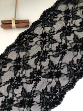 Quality Black Extra  Wide Soft Stretch Scalloped Lace   20 cm/8"