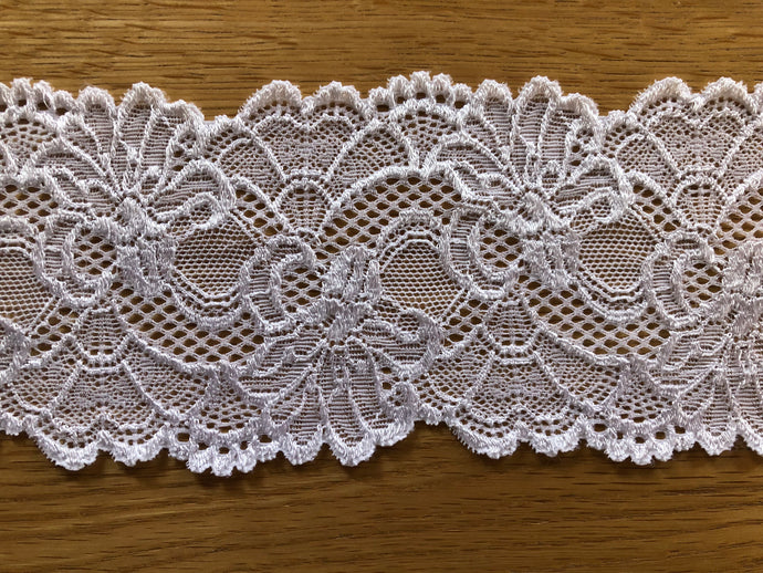 White Soft Stretch Scalloped Lace 3.5