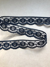 Black Nottingham Lace 1”/2.6 cm
