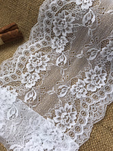 White Delicate Clipped Lace Wide 7.5"/19 cm