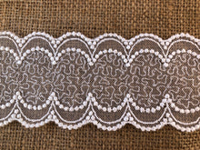 Premium French  Ivory Embroidered Tulle Bridal Lace Trim 7.5 cm/3"