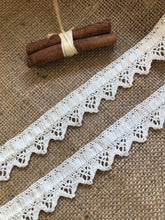 Natural Ecru Cotton Ribbon Slot Crochet Premium Nottingham Cluny Lace  2.6 cm/1"
