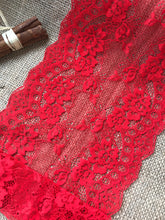 Red Delicate Clipped Lace Wide 7.5"/19 cm