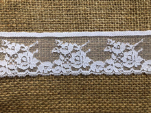 White Delicate Pretty 'Victorianna" Clipped Nottingham Scalloped Lace 4 cm /1.6"
