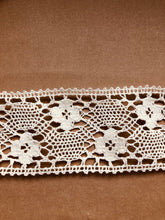 White or Natural Ecru Cotton Crochet Insertion Nottingham Cluny Lace  7 cm.2.75"