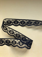 Black Nottingham Lace 1”/2.6 cm