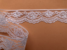 White,  Ivory, Black or Grey Delicate Pretty Nottingham Scalloped Lace 4 cm /1.5"