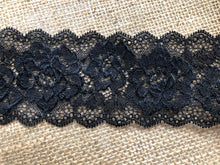 White or Black Soft Stretch Nottingham Scalloped Lace 2.5"/7 cm