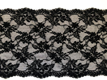 Quality Black Extra  Wide Soft Stretch Scalloped Lace   20 cm/8"